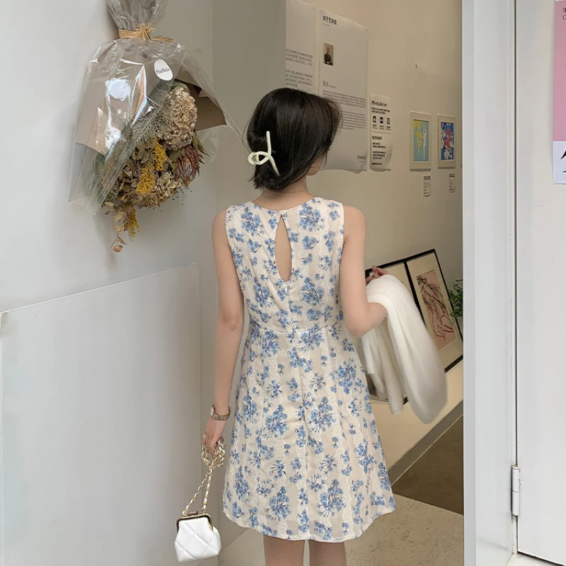 

Short Sleeve Vintage Midi Dresses Office Ladies Design 2021 Summer One Piece Dress Korean Elegant Floral Dresses Women Casual