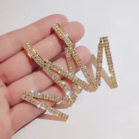 lats exaggerated rhinestone letter m earrings for women geometric number dangle earring fashion drop earins jewelry party gift