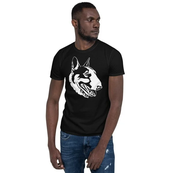 

Bull Terrier Dog Silhouette Sitting Black White Short-Sleeve Unisex T-Shirt