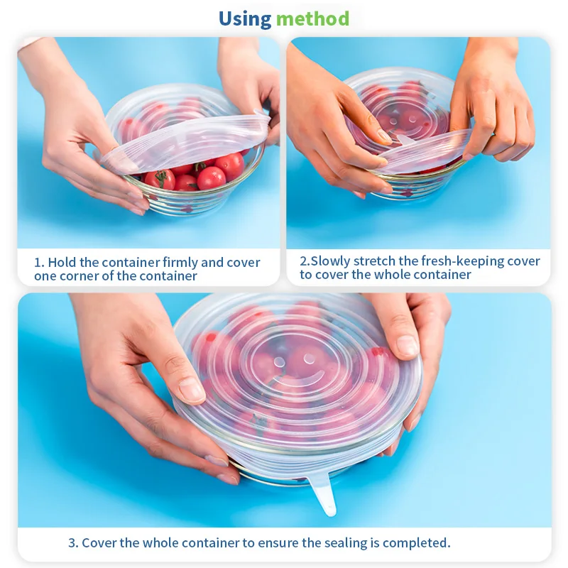 TIANXI 6 шт./Пищевая стандартная чаша крышка для кастрюли многоразовые Стрейчевые