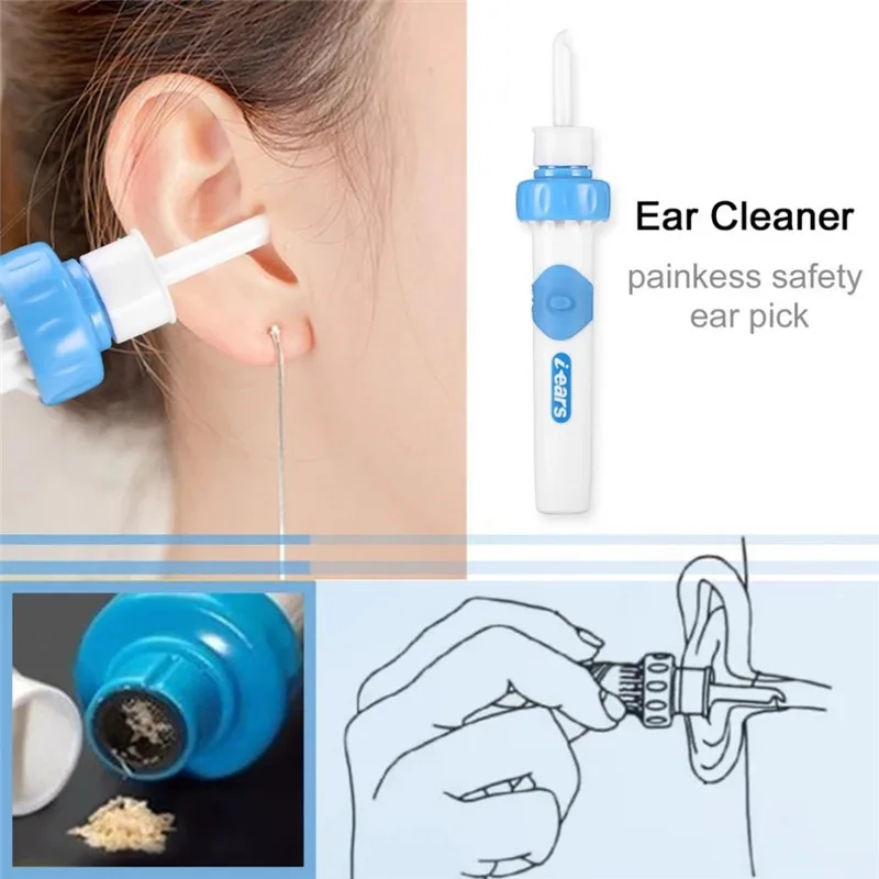 Earpick Electric Ear Wax Pick Cleaner Remover Ear Spoon Suit Painless Vacuum Ear Tools Set Spiral Ear-Cleaning Device