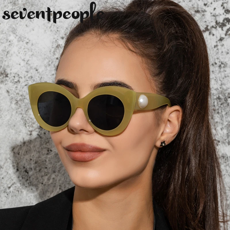 

Oversized Cat Eye Sunglasses Women 2021 Luxury Brand Channel Fashion Cateye Sun Glasses for Ladies Trendy Big Frame Sunglass