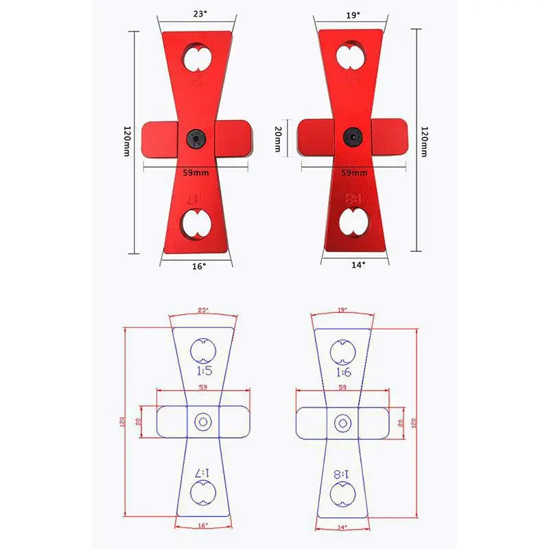 2 шт. направляющий маркер Dovetail из алюминиевого сплава для деревянных соединений