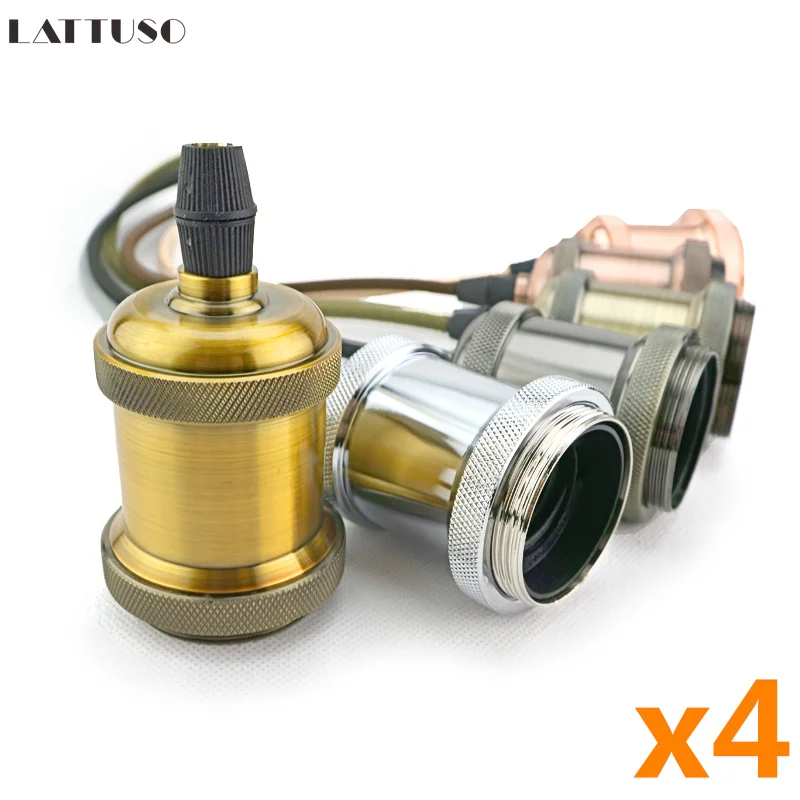 

4pcs/lot Vintage Retro Edison Lamp E27 AC 85-265V Pendant Lights Bulb Socket Screw Base Light Industrial Lamp Holder Fitting