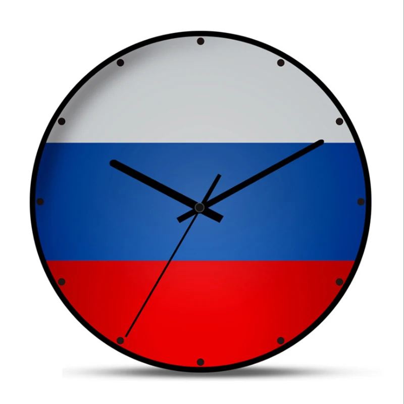 Металлические настенные часы с национальным флагом художественные современные