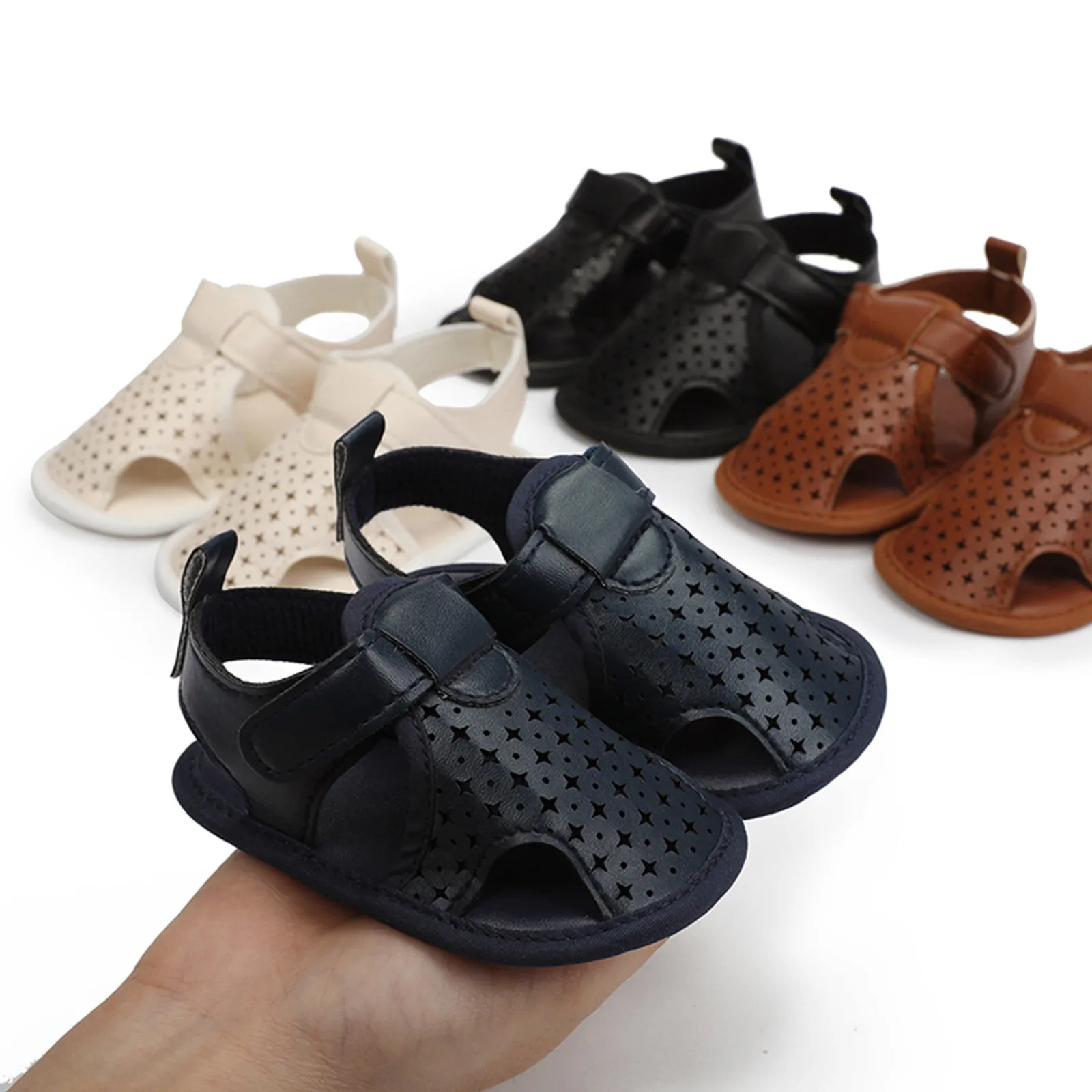 

Baby Girls Shoes Summer Flower Sandals Toddler Kids Shoes For Girls Boys Hollow out Soft Leather Mesh infantil 2021 Summer Shoes