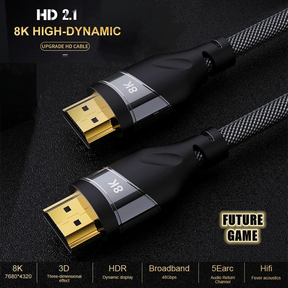 HDCP 2,2 Супер 8K HDMI-совместимый видеокабель ультра скоростной 8K @ 60 Гц 4K @ 120 Гц 48 Гбит/с UHD HDR 3D для HD разветвителя ТВ приставки PS5