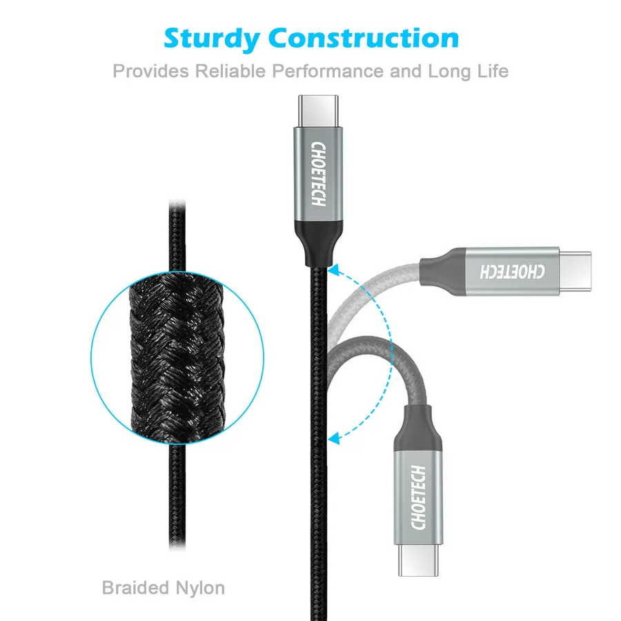 CHOETECH Type C USB Cable Fast Charging Data To 3.3ft/1M for Samsung S8 S10 Phone For Huawei Xiaomi | Мобильные телефоны и