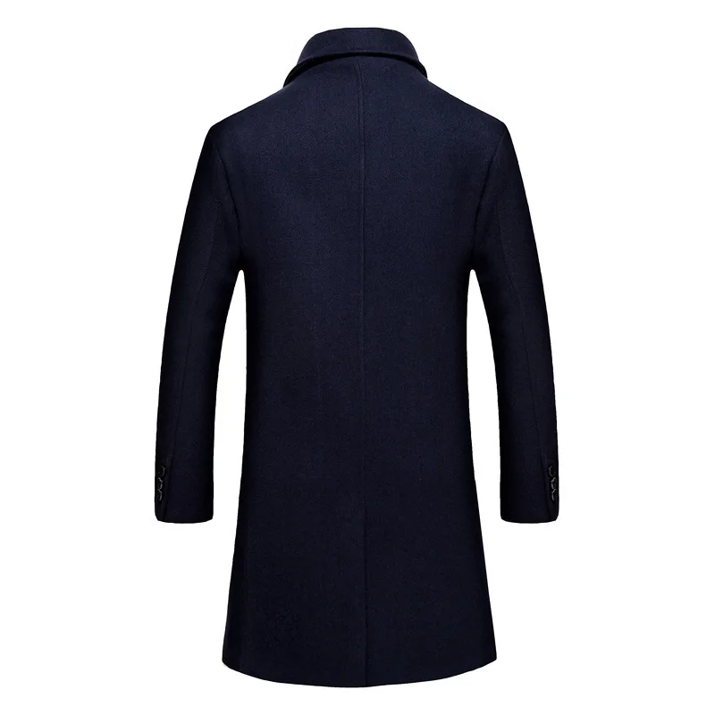 New Fashion 2020 Men Pea Coat Long Slim Thick Wool Jackets Men Overcoat Abrigo Lana Hombre Outwear Plus Size M-4XL LX793