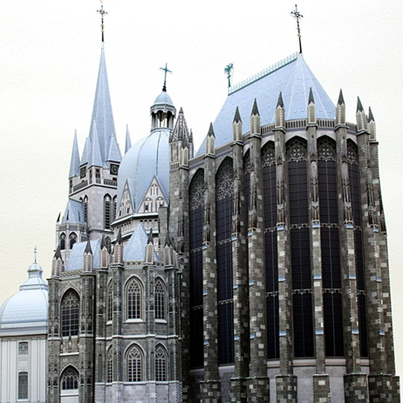 Germany Aachen Cathedral Folding 3D Paper Model House Papercraft DIY Origami Art Building Teens Adult Handmade Craft Toys QD-150 | Игрушки и