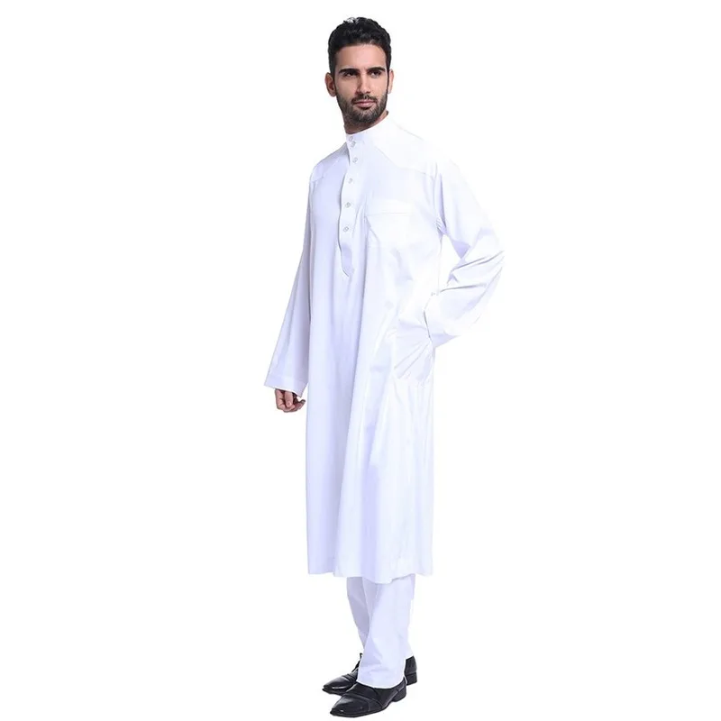 Clomplu Jubba Thobe Muslim Abaya Kaftan Islamic Clothing For Men Muslim Dress Abaya Dubai Long Sleeve Arab Clothing Men