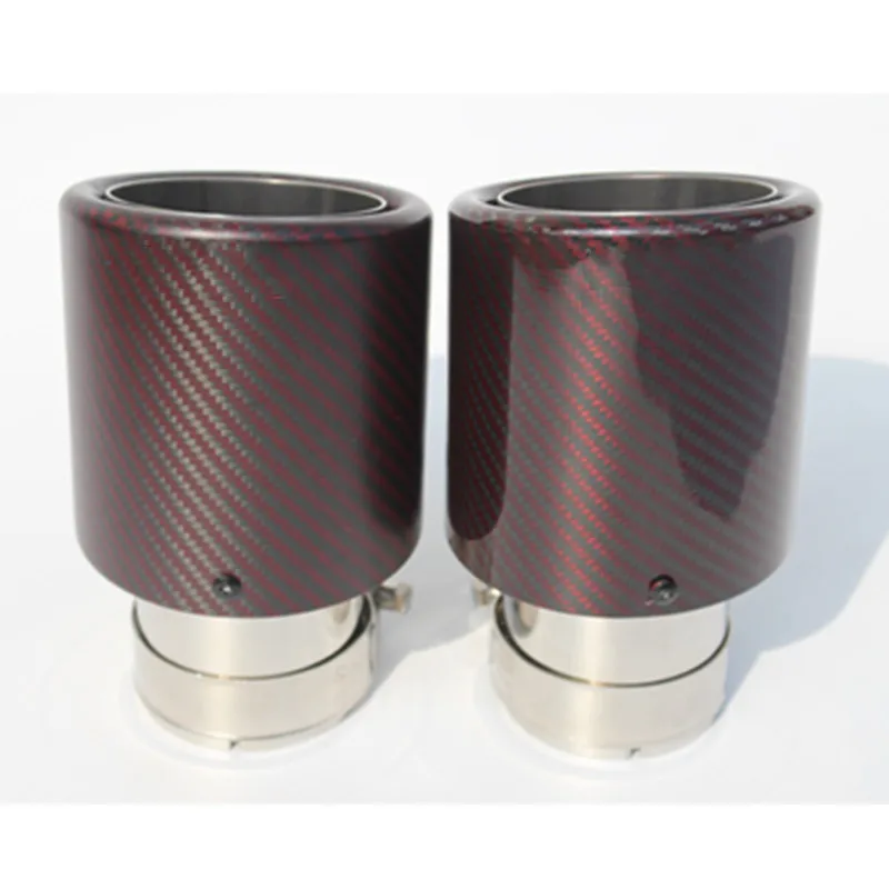 1 шт. универсальная выхлопная нержавеющая сталь + красная углеродистая