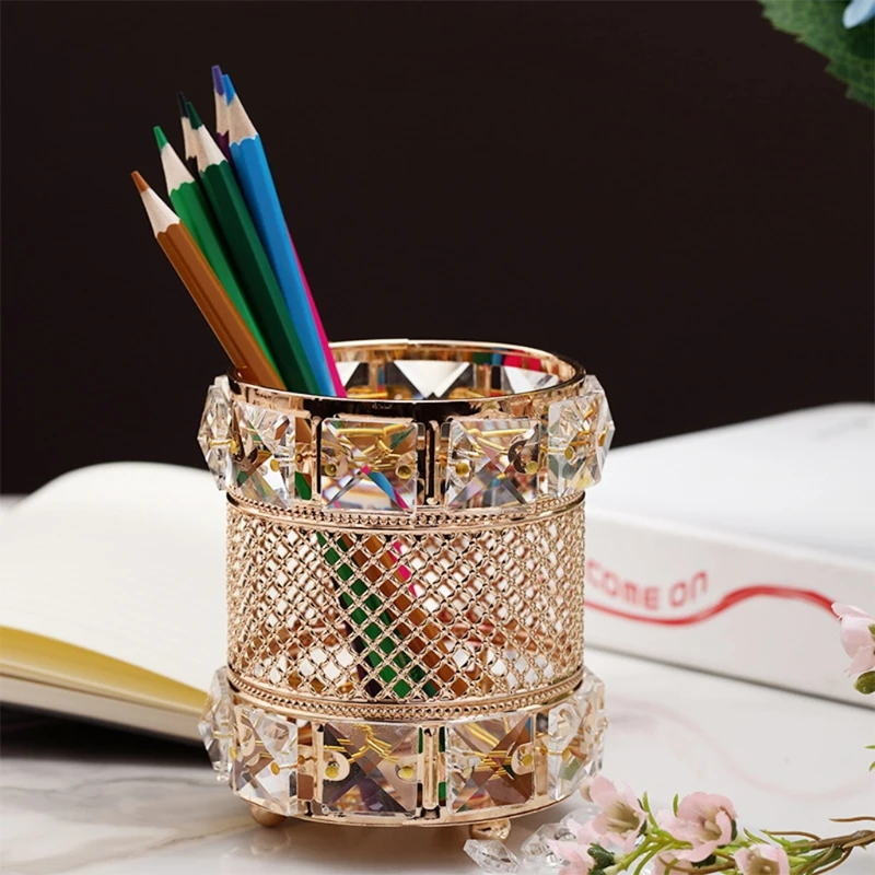 Держатель для кистей макияжа хрустальный ящик хранения инструментов настольная