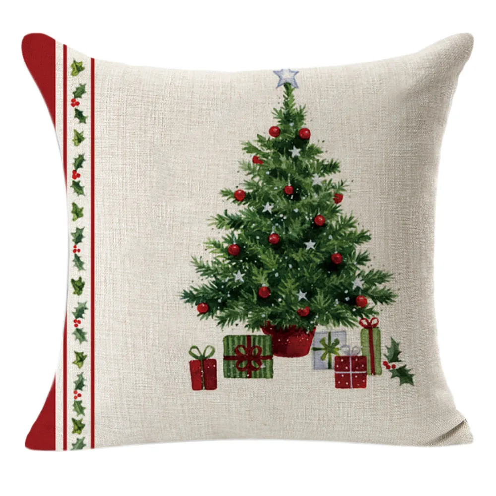 

4pcschristmas Linen Square Throw Flax Pillow Case Fashion Xmas Decorative Cushion Pillow Cover 2020 Hot