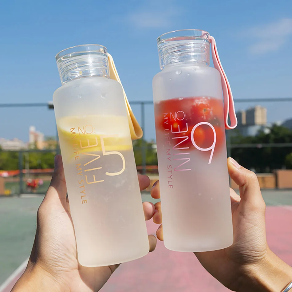 Baispo матовая стеклянная бутылка для воды здоровый контейнер для воды летняя бутылка для лимонной воды бутылки для напитков на открытом воздухе для пикника дома