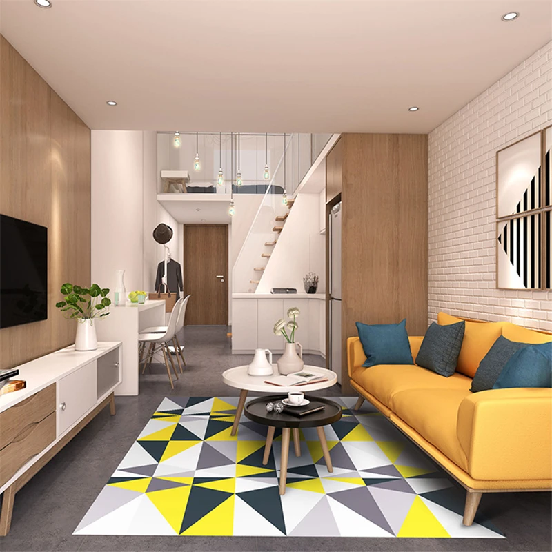 Nordic Simple Style Parlor Area Rugs Anti-slip Kitchen Bathroom Rug Home Decor Geometric Pattern Bedroom Sofa Living Room Carpet | Дом и сад