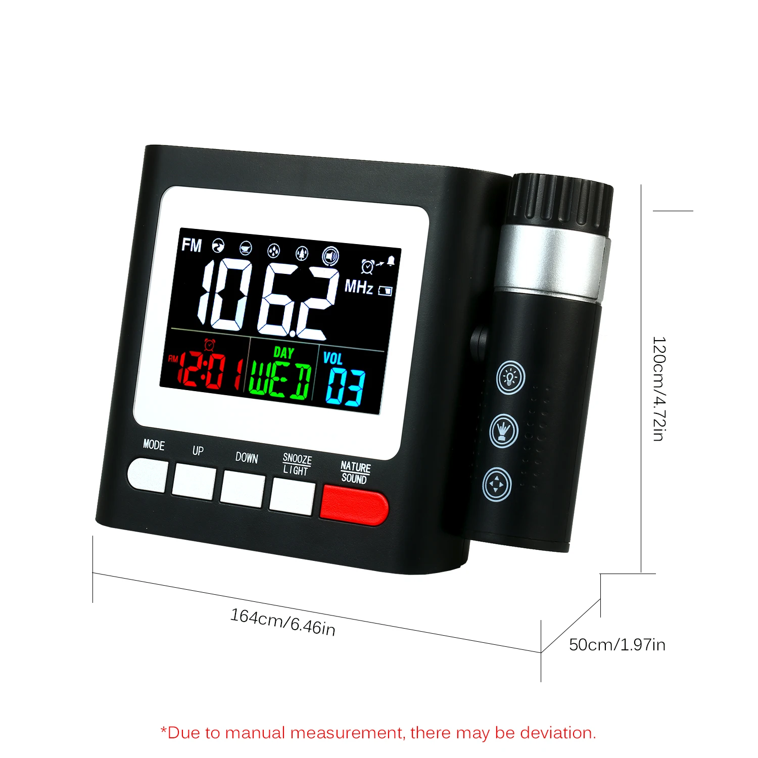 

Clock Digital Alarm Clock with Snooze Calendar Date Display and Thermometer Weather Station LED Projection Digital Clock