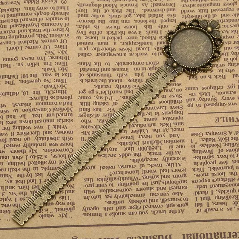 2 шт./лот старинная бронзовая металлическая линейка основа для кабошона закладок