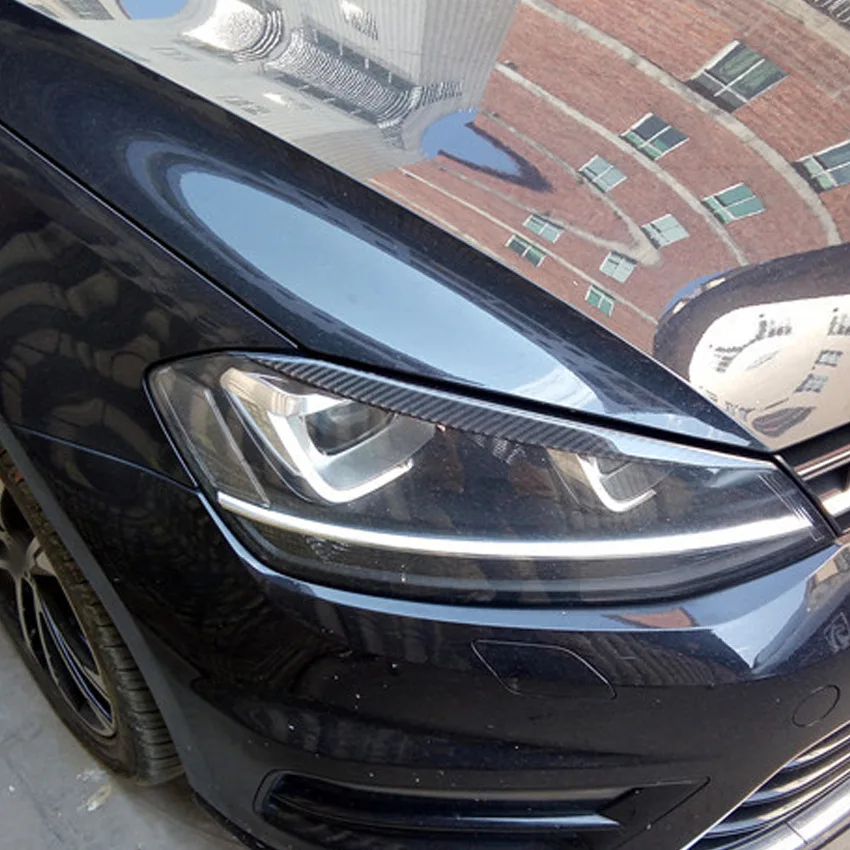 

Upscale2021 подходит для Volkswagen High Golf 7, брови для фар из углеродного волокна, модификация, украшение, автомобильные наклейки