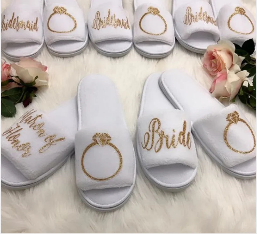 Индивидуальные свадебные тапочки для невесты девочек с цветами подарок на