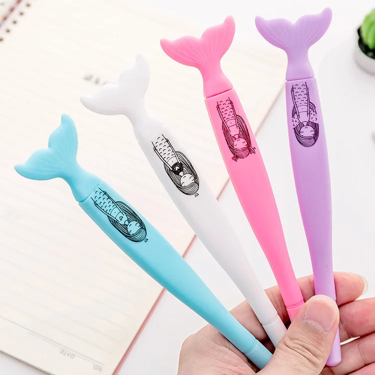

0.5mm Cute Kawaii Mermaid Gel Pen Signature Pens Escolar Papelaria For Office School Writing Supplies Stationery Gift