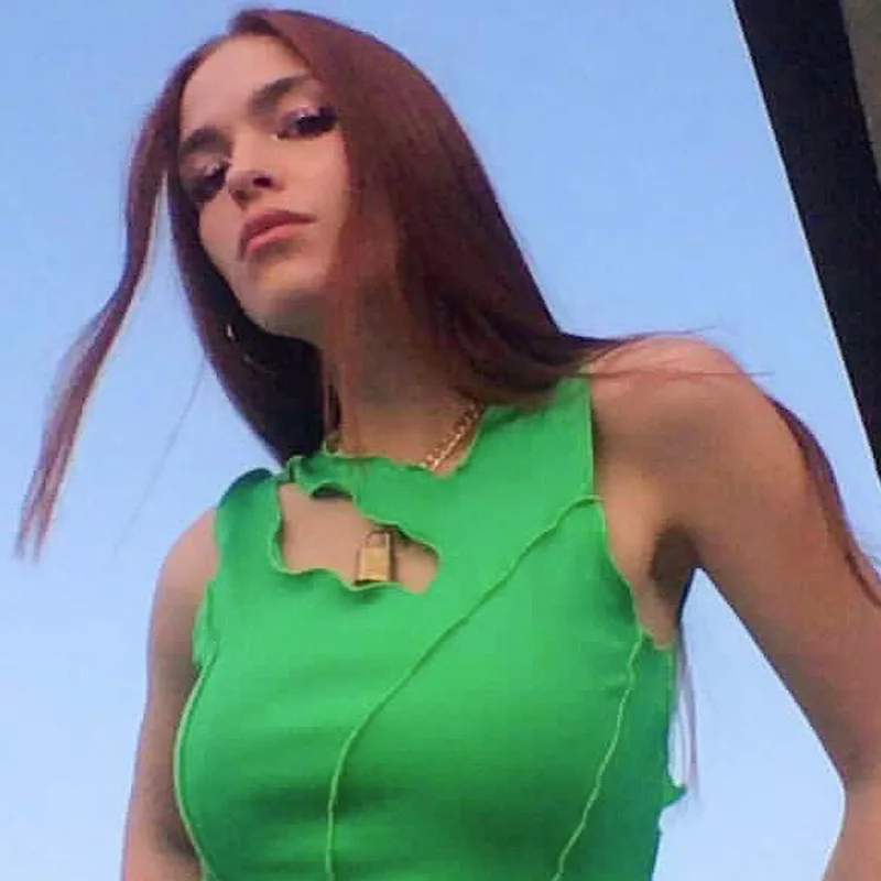 

Green Tank Top Y2K Top Women Summer Sexy Backless V-neck Short Camisole 2021 New Fashion Casual High Street Camis 90s Clothing