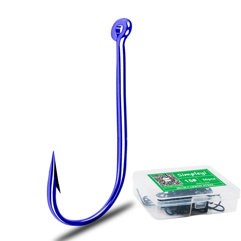 50 шт./кор. синие рыболовные Крючки снасти прочные крючки карповый крючок колючий