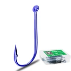 50 шт.кор. синие рыболовные Крючки рыболовные снасти прочные рыболовные крючки, карповый крючок колючий крючок океан, река, озеро, Size8-20 приманка