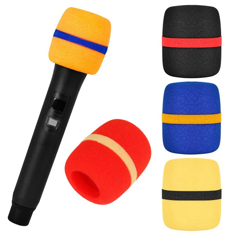 

5pcs Headset Thickened KTV Handheld Dust Proof Soft Sponge Microphone Cover
