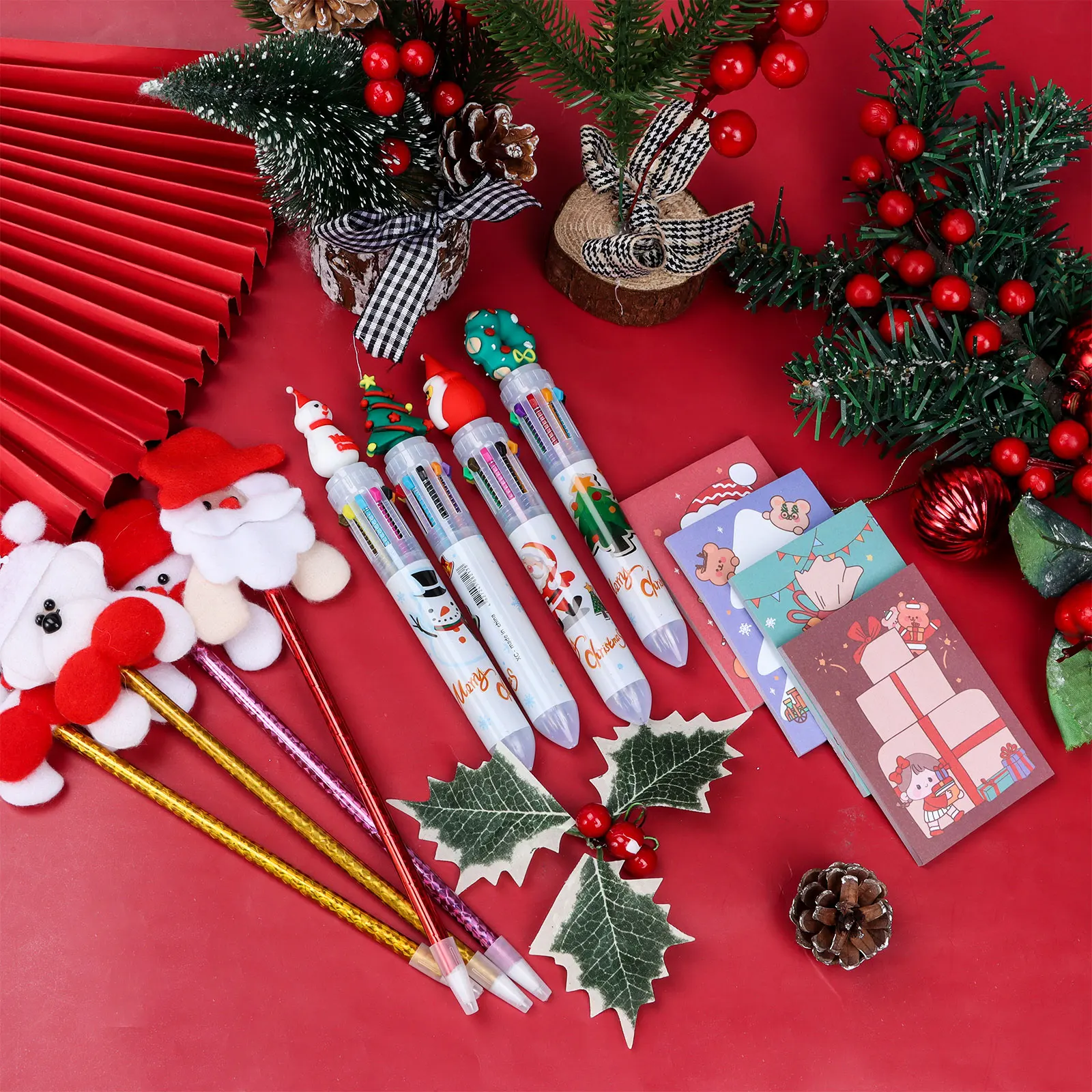 

24pcs Christmas Multi Color Pen Santa Claus Xmas Tree Deer Ballpoint Pen Stationery Merry Christmas Gifts Novelty Gift