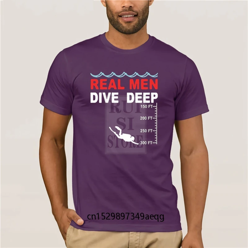 

Men's T shirt Cartoon Fun Fashion Real MEN Dive Deep T shirt 100% Cotton O neck Short Sleeve Printed Custom T Shirt