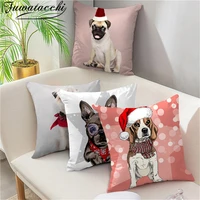 fuwatacchi cute dog animals pattern cushion cover christmas gift throw pillow covers for home sofa chair decorative pillow cases