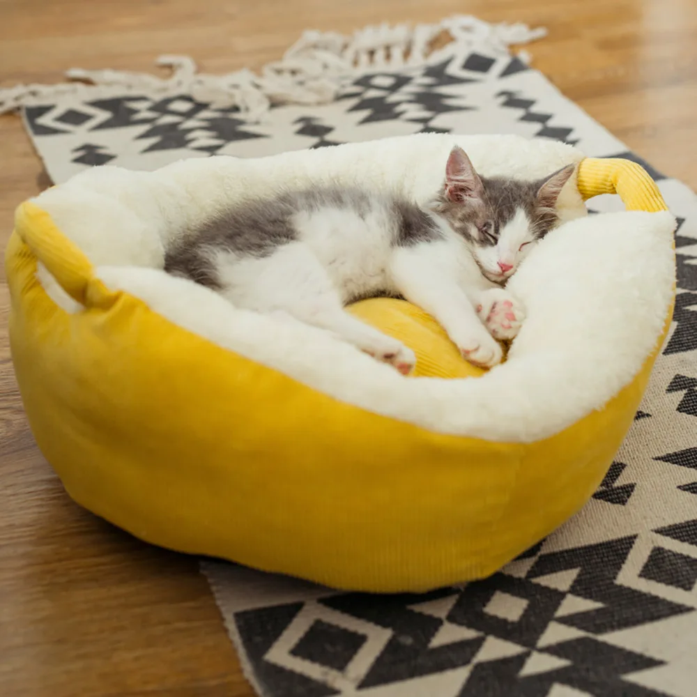Теплый коврик для кошачьего спального дома замшевая подушка питомца питомника