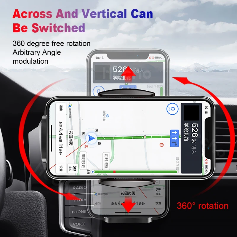 

10W Wireless Car Charger Fast Charging Air Vent Mount Car Phone Holder Automatic Clamping Infrared Auto Induction Phone Charger