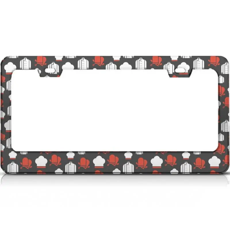 

Рамка для номерного знака Peceeta Mr.Chef, 2 отверстия, 1 рамка, матовые алюминиевые рамы из нержавеющей стали, белые 16x31 см