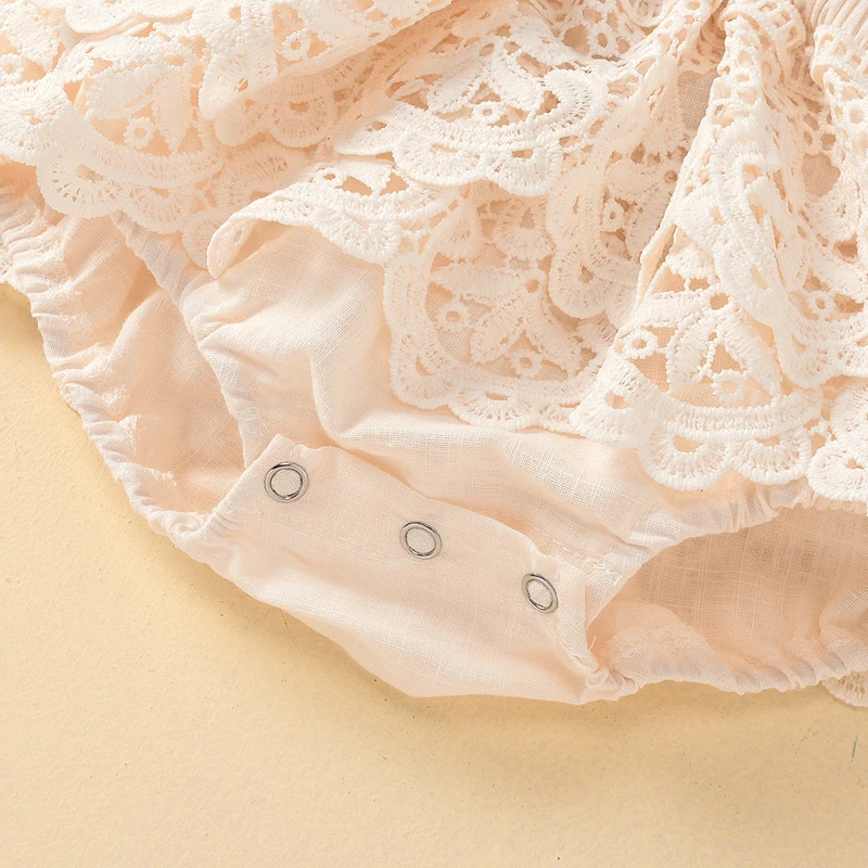 

Baby Clothing 2021 Summer Pure Color Halter Lace Newborn Baby One-piece Romper Baby Girl Clothes Girl Triangle Romper 0-24 Month