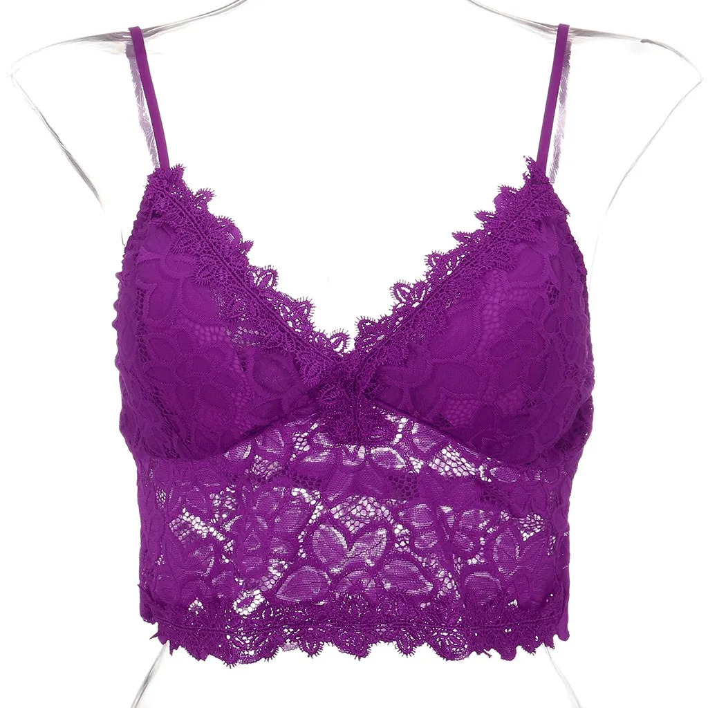 

Sexy Vrouwen Ondergoed Plus Size Vest Crop Vrouwen Dames Lace Draadloze Beha Lingerie Sexy V-hals Ondergoed Vrouwelijke Beha