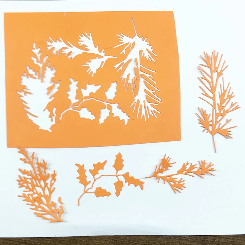Scrapbooking Cutting Dies Leaf Seagrass Plant Sticker Stamp For DIY Art Paper Card