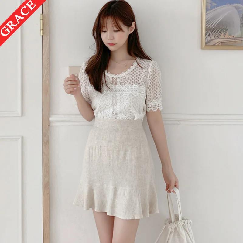 Осенняя новая Корейская юбка Partysu Милая А-силуэта маленькое короткое платье с