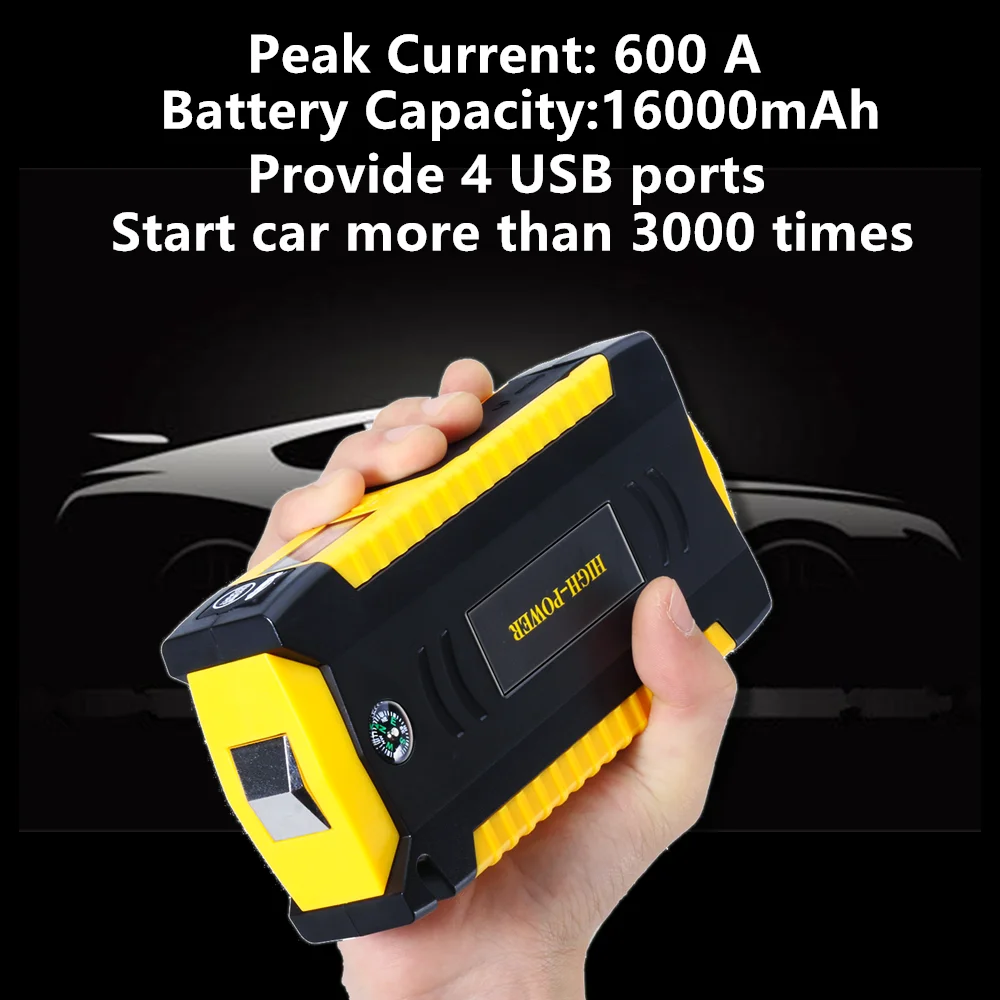 gkfly super power starting device 12v 600a car jump starter air pump compressor for petrol diesel car battery charger booster free global shipping