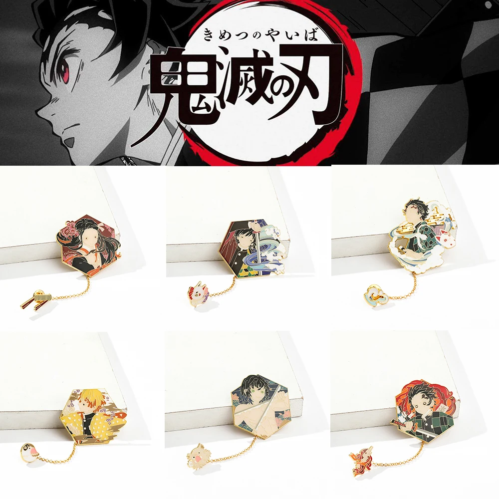 Kimetsu no Yaiba коллекция комиксов рассекающие демонов эмалированная заколка для