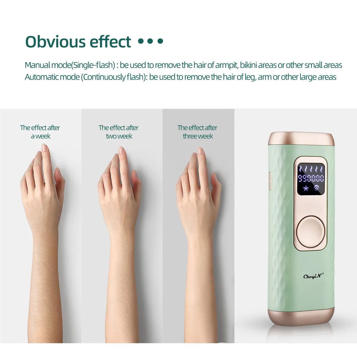 

CkeyiN 990000 Times IPL Laser Cooling Hair Remover Women Painless Epilator Permanent Ipl Hair Removal Laser Hair Removal Device