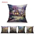 Домашняя декоративная масляная живопись, красивый пейзаж, маяк, Сельский вид, страна чудес, масляная живопись, диван, наволочка, наволочка