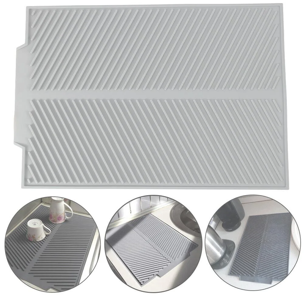 Sink Drying Mat Kitchen Silicone Dish Placemat Tableware Draining Pot Cooker Holder | Дом и сад