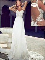 new fashion elegant a line white women bridal gowns 2016 simple spaghetti lace cheap sexy wedding dresses vestido de noiva
