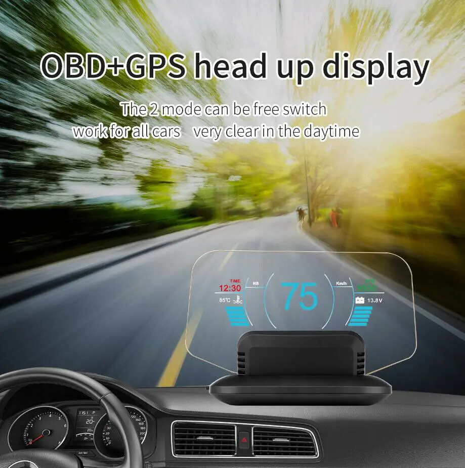 Автомобильный проектор на лобовое стекло GPS OBD2|Спидометры| |