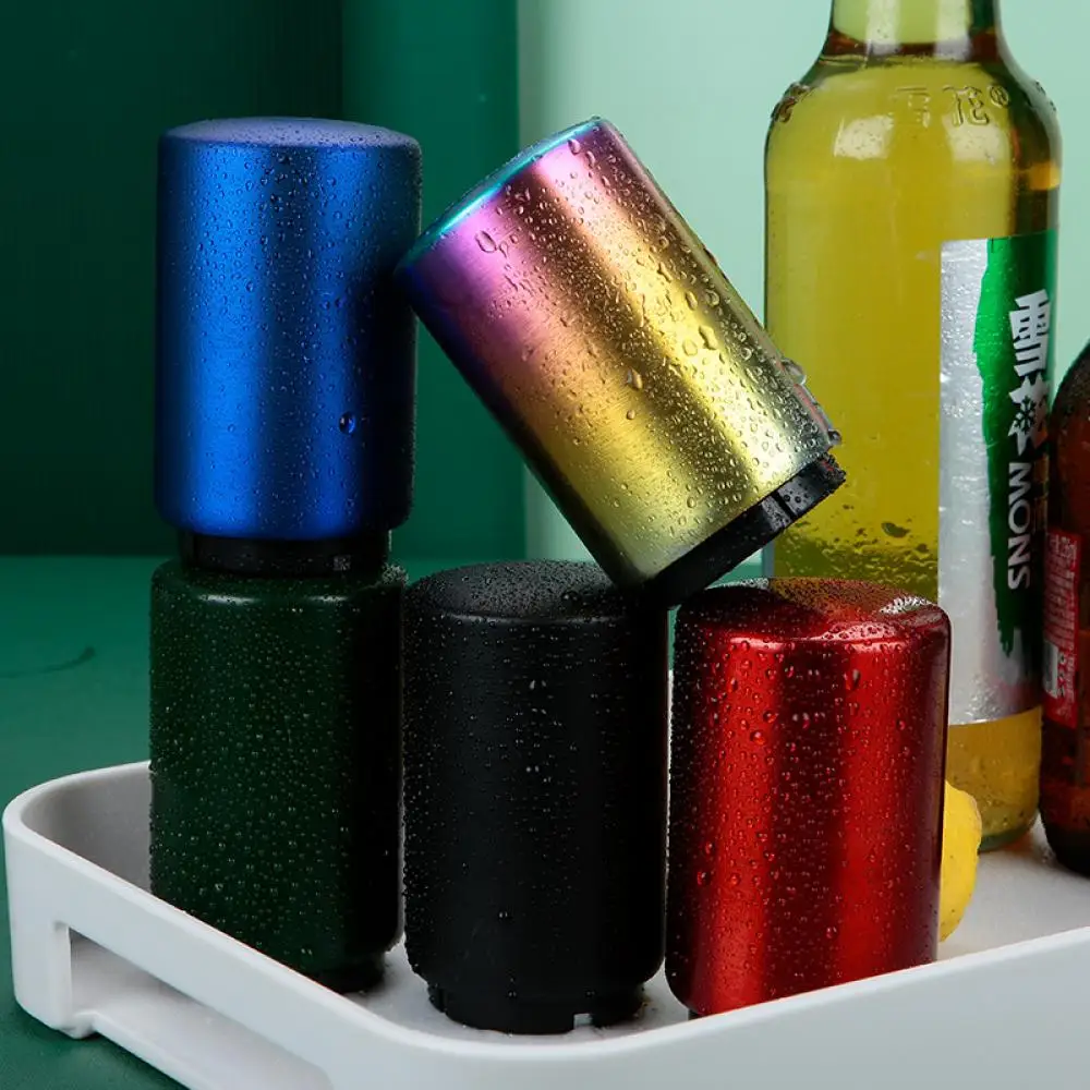 

Automatic Beer Bottle Opener,magnet Beer Opener,stainless Steel Push Down Opener Wine Beer Soda Cap Opener Kitchen Accessories