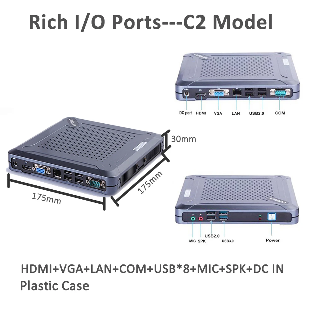 K400-C2 Мини ПК AMD LX-420 Quad-core 2.Ghz неттоп настольных компьютеров Windows 7/8/10 8USB HDMI VGA 8G SSD 256 г игровой компьютер с четырехъядерным процессором WI-FI