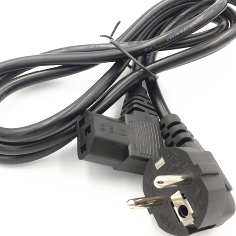 1 5 м/5 футов C13 IEC Kettle 90 градусов под прямым углом для европейского 2-контактного