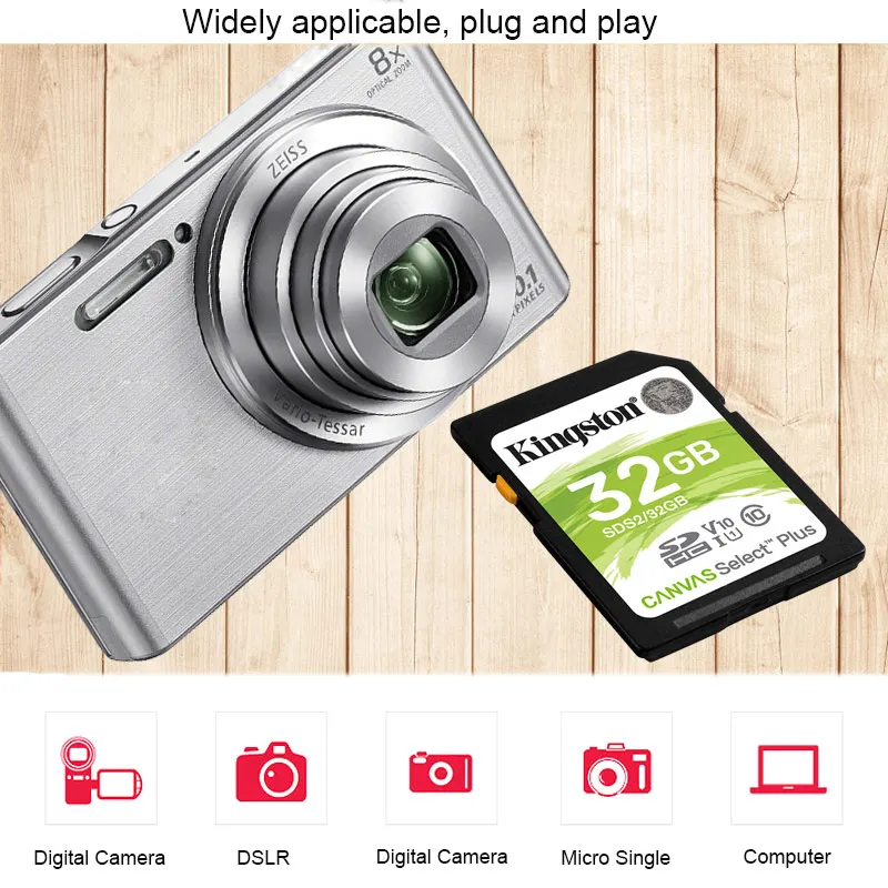 Kingston SD карта 32 Гб 64 Гб 128 Гб карта памяти картао де Мемория SDHC/SDXC Micro SD карта 256 ГБ для HD 1080p и 4K видеокамера